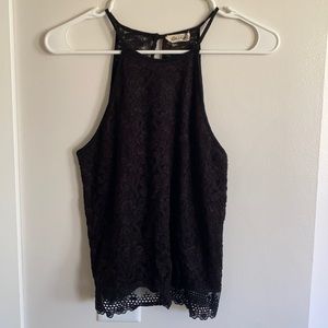Black Lace Halter tank